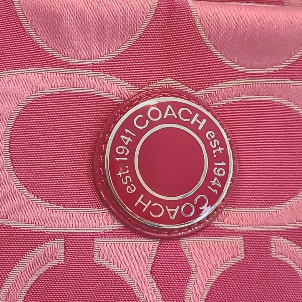 Coach Raspberry Signature Shoulder Bag - Picture 2 of 10